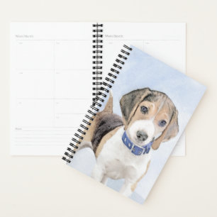 Beagle Malerei - Niedliche Original Hunde Kunst Planer