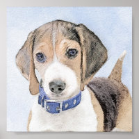 Beagle Malerei - Niedliche Original Hunde Kunst