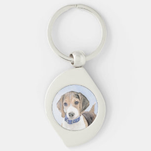 Beagle Malerei - Niedliche Original Hunde Kunst Schlüsselanhänger