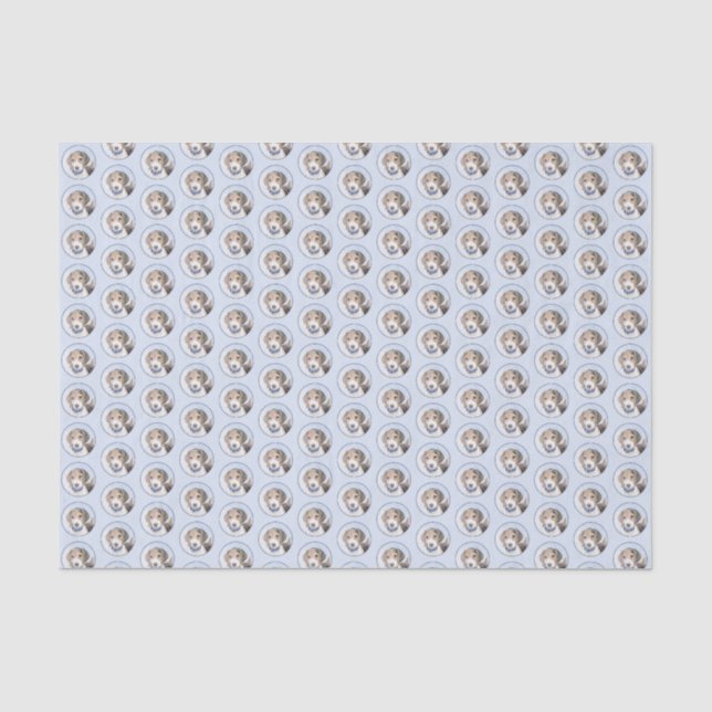 Beagle Malerei - Niedliche Original Hunde Kunst Seidenpapier (Vorderseite)