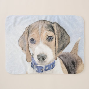 Beagle Malerei - Niedliche Original Hunde Kunst Sherpadecke