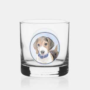 Beagle Malerei - Niedliche Original Hunde Kunst Whiskyglas