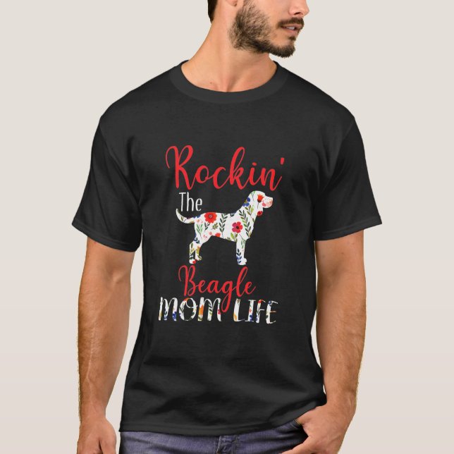 Beagle Mama Frauen Hund T-Shirt (Vorderseite)