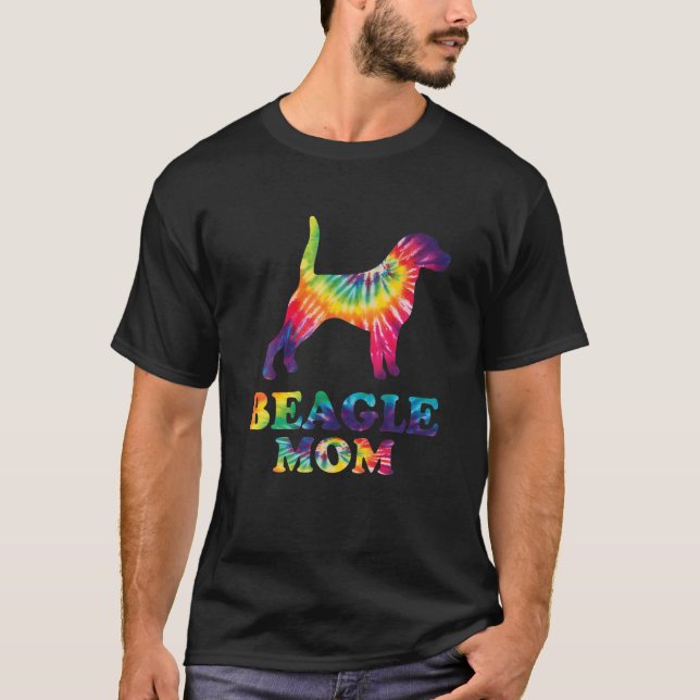 Beagle Mama Funny Hund Mama Gefärbte Krawatte Stil T-Shirt (Vorderseite)