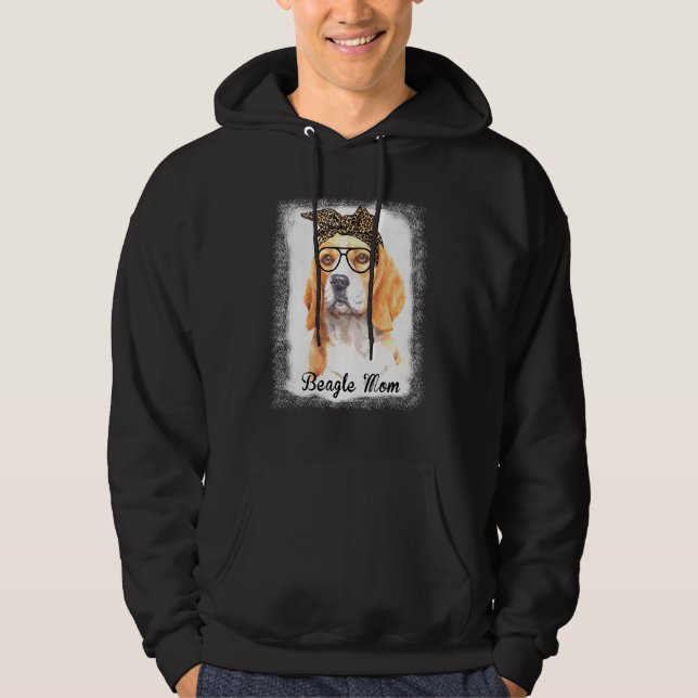 Beagle Mama Leopard gebleichter Hund Haustier Hoodie (Vorderseite)