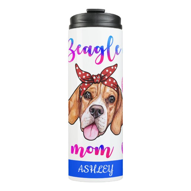 Beagle Mama Niedlich Muttertag Hund Lover Thermosbecher (Vorderseite)