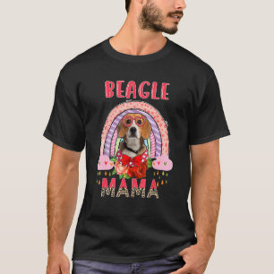 Beagle Mama Niedlich Rainbow Raine Hunde Blume Mut T-Shirt