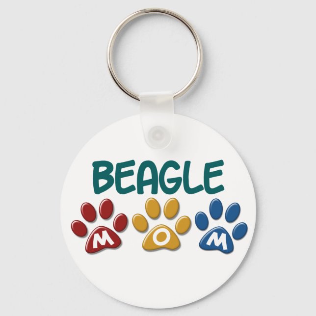 BEAGLE MAMA Paw Print Schlüsselanhänger (Vorderseite)