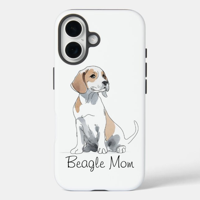 Beagle Mama Premium iPhone 16 Fall Hülle (Rückseite)