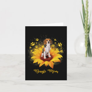 Beagle Mama Sonnenblume mit Muttertag der Hunde Karte