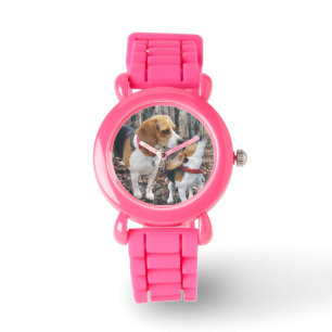 Beagle Mama & Welpe Armbanduhr