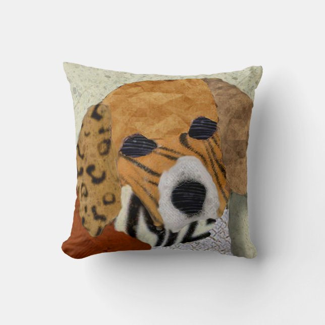 Beagle Marquetry Pillow Kissen (Vorderseite)