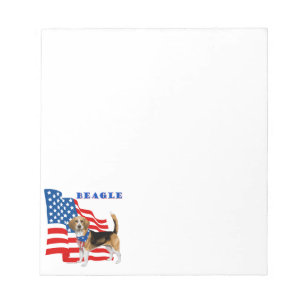 Beagle mit amerikanischer Flagge Notizblock
