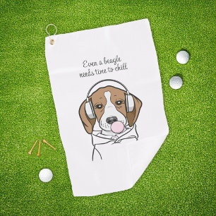Beagle mit Bubblegum Niedlich Funny Funny Dog Golfhandtuch