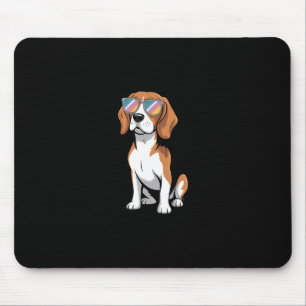 Beagle mit Sonnenbrille Lustiger Hundeurlaub  Mousepad