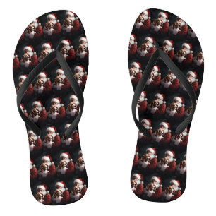 Beagle mit Weihnachtsmann Festive Weihnachten Flip Flops