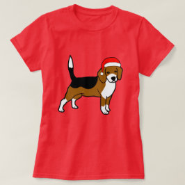 Beagle mit Weihnachtsmannmütze T-Shirt