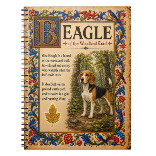 Beagle, mittelalterliche Bestiarien-Kunst Notizblock
