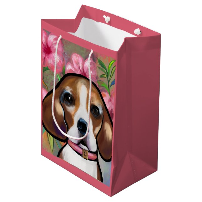 Beagle Mittlere Geschenktüte (Vorderseite Schrägansicht)