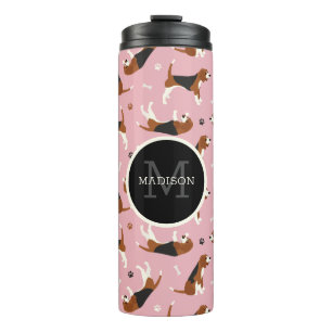 Beagle Monogramm und Name Thermal Tumbler Thermosbecher