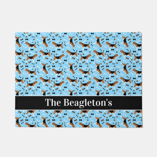 Beagle Niedlich Beagle Hund Personalisiert Fußmatte (Vorderseite)