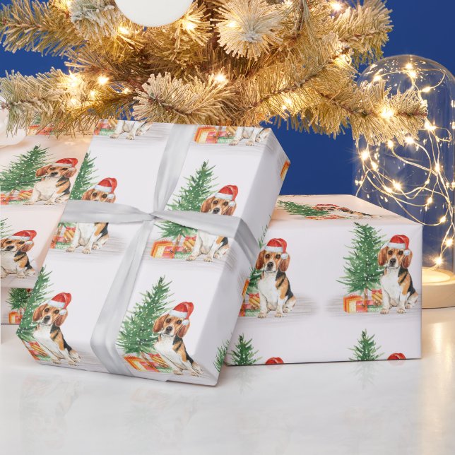 Beagle Niedlicher Hund Weihnachten Geschenkpapier (Feiertage)