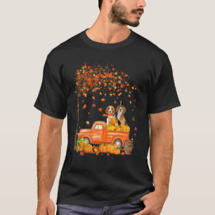 Beagle On Pumpkin Truck Thanksgiving Dog T-Shirt
