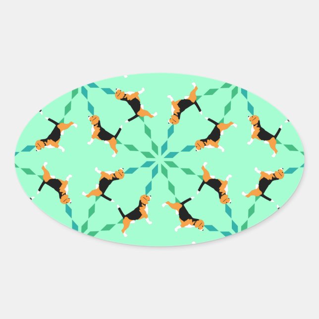 Beagle Ovaler Aufkleber (Vorderseite)