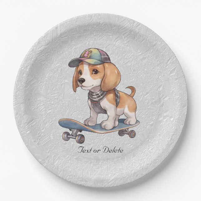 Beagle-Papierplatte Pappteller (Vorderseite)
