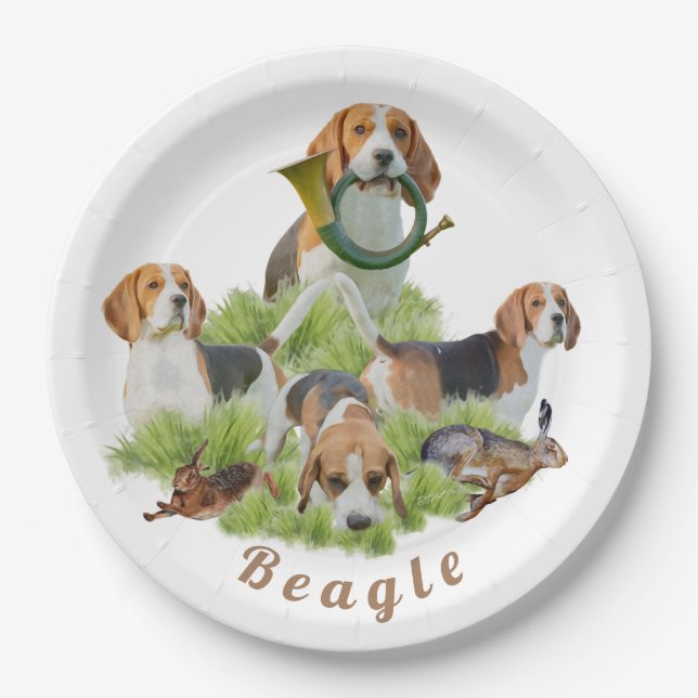 Beagle Pappteller (Vorderseite)