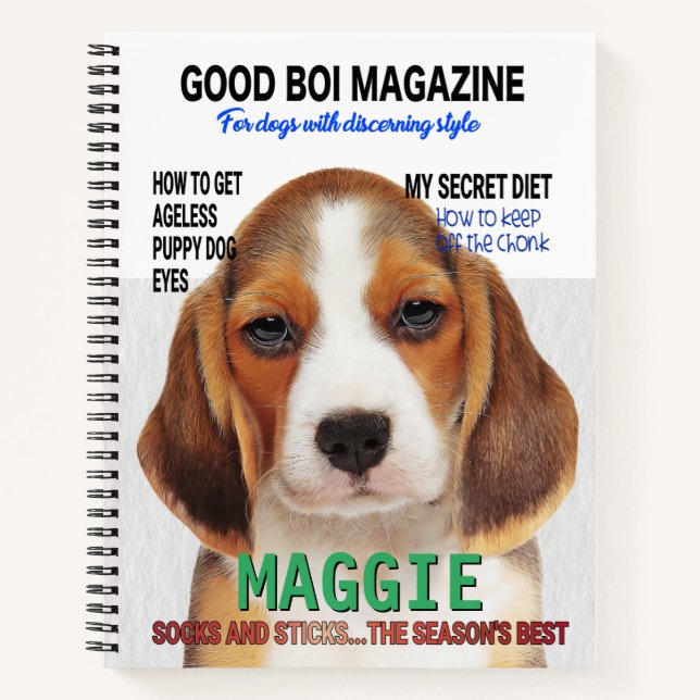 Beagle Parody Magazine Cover Notizbuch (Vorderseite)