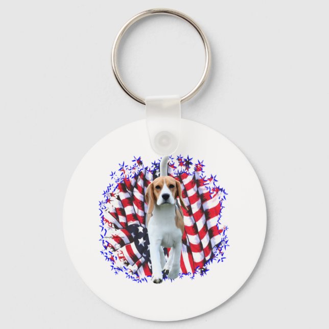 Beagle Patriot Schlüsselanhänger (Vorderseite)
