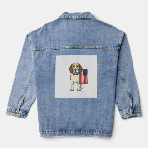 Beagle patriotique avec drapeau vintage vector art