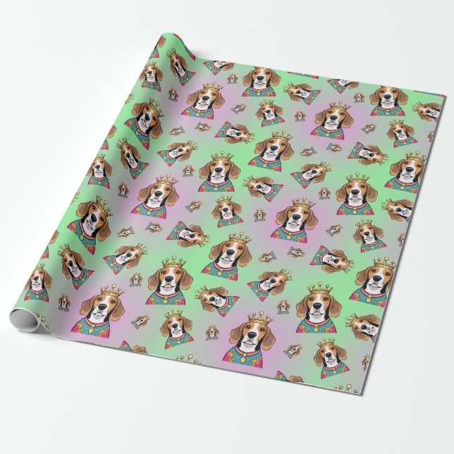 Beagle pattern geschenkpapier (Ungerollt)