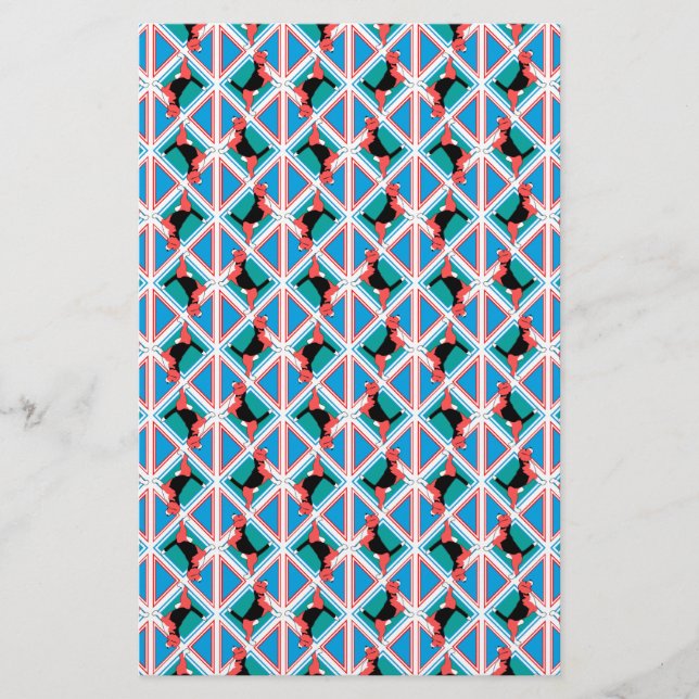 Beagle Pattern Quattrodog Briefpapier (Vorderseite)