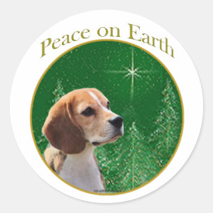 Beagle Peace Runder Aufkleber