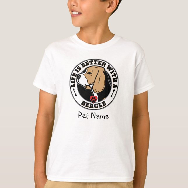 Beagle - Personalisiertes Leben ist besser mit ein T-Shirt (Vorderseite)