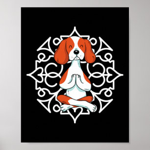 Beagle Pfoten Haustier Hund Yoga Praktiker Meditie Poster