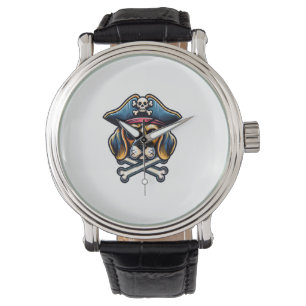 Beagle Pirate Kostüm Skull Crossbones Hunde Liebha Armbanduhr