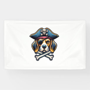Beagle Pirate Kostüm Skull Crossbones Hunde Liebha Banner