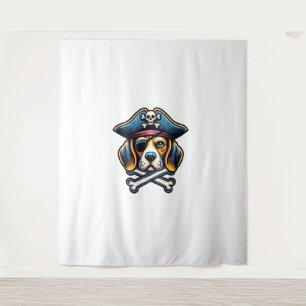 Beagle Pirate Kostüm Skull Crossbones Hunde Liebha Wandteppich