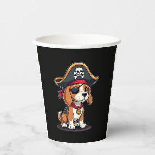 Beagle Pirate Kostüme Piratenflagge Flag Skull Cro Pappbecher