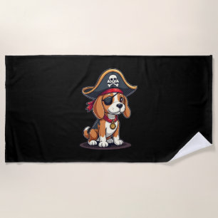Beagle Pirate Kostüme Piratenflagge Flag Skull Cro Strandtuch