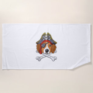 Beagle Pirate Kostüme Piratenflagge Flag Skull Cro Strandtuch