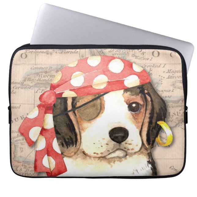 Beagle Pirate Laptopschutzhülle (Vorderseite)