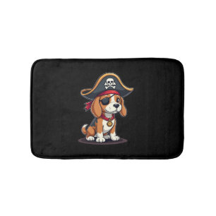 Beagle-Piratenkostüm Jolly Roger Flagge Totenkopf Badematte