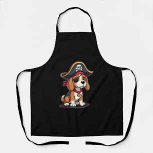 Beagle-Piratenkostüm Jolly Roger Flagge Totenkopf Schürze