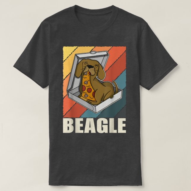 Beagle Pizza Walk Dog Eigentümer Lover Puppy96 T-Shirt (Design vorne)