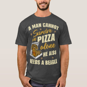 Beagle Pizza Walk Downer Lover Puppy T-Shirt