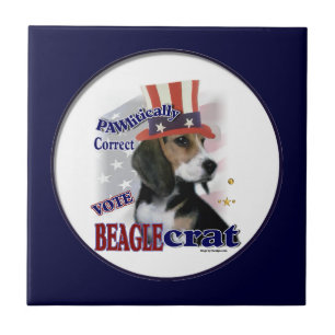 Beagle Politischer Humor Fliese